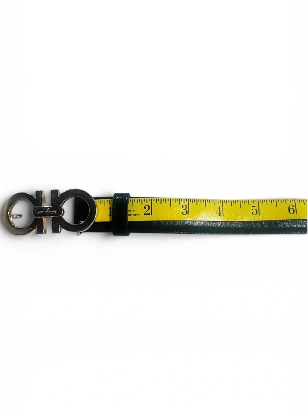 Vtg Salvatore Ferragamo Italy Gold Tone Gancini Buckle Black Leather Belt 236091